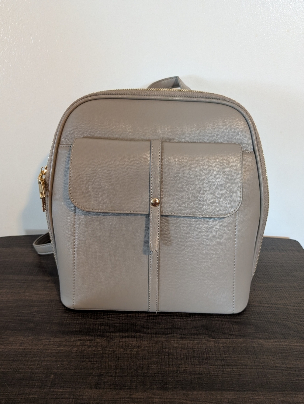 Miztique Chloe Neutral Grey Structured Backpack Purse